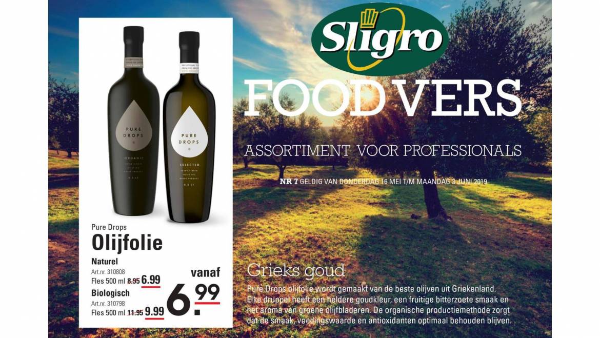 Pure Drops Olive Oil at Sligro